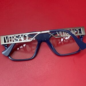 Versace Navy and Silver Statement Sunglasses